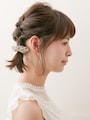 ボブ・ショートヘアでくるりんぱを活用した可愛い一つ結び