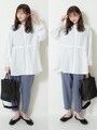 切り替えがおしゃれなシャツとバッグがしまむらアイテム　出典：WEAR