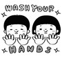 イラスト　手洗い　子ども　無料　白黒