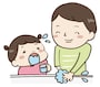イラスト　手洗い　うがい　親子　無料　カラー