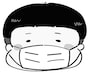 イラスト　マスク　男の子　無料　白黒