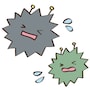イラスト バイ菌　細菌　ウィルス　風邪　無料　カラー