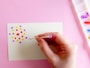 絵葉書 夏 手作り 作り方 綿棒で花火を描く
