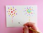 絵葉書 夏 手作り 作り方 絵筆も使って花火を描く