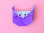折り紙フクロウを手作り,お守りにして敬老の日にプレゼント
