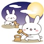 お月見イラスト 月見 十五夜 うさぎ 無料 フリー かわいい カラー