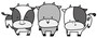 うし　牛　ウシ　イラスト　年賀状　2021 干支　無料　フリー　かわいい 白黒