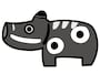 うし　牛　ウシ　イラスト　年賀状　2021 干支　無料　フリー　赤べこ　かわいい 白黒        