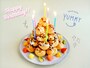 コンビニスイーツで即席バースデーケーキ
