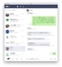 Chrome版のLINEを開いたところ。左側に友だちの一覧が、右側にトークルームが表示される