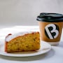 コーヒー（ブラフブレンド380円）、ビクトリアシードケーキ（350円）