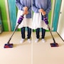横にスライドさせて動かせるので、ホウキのように動かしても大丈夫