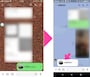 (画面左)「トーク」画面に、紹介した「友だち」のアイコンと名前が表示される。（画面右）送った相手の画面にも、同じ「友だち」のアイコンと名前が表示される