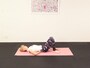 エクササイズ1：床に仰向けになり膝を立て、腰と床との間は手のひら一枚を目安に　吐く息と共に骨盤底筋群を優しく締める