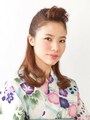 セミロングの浴衣に似合う髪型・涼しげサイドアップ
