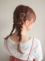 子どもの浴衣に似合う裏編み込みの髪型