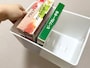 持ち上げて斜めになってもレトルト食品が倒れない
