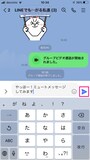 メッセージ文を入力し、送信ボタンを長押しします