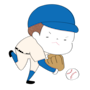 イラスト,無料,野球,ソフトボール,スポーツ,部活動,習い事,カラー