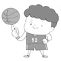 イラスト,無料,球技,バスケットボール,スポーツ,部活動,習い事,モノクロ