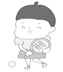 イラスト,無料,球技,テニス,スポーツ,部活動,習い事,モノクロ