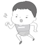 イラスト,無料,陸上,短距離,マラソン,スポーツ,部活動,習い事,モノクロ
