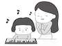 イラスト,無料,ピアノ,エレクトーン,音楽教室,部活動,習い事,モノクロ