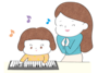 イラスト,無料,ピアノ,エレクトーン,音楽教室,部活動,習い事,カラー