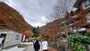 清津峡（2）／紅葉を見ながら遊歩道を歩く