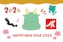 イラスト,年賀状,干支,辰,龍,フリー素材