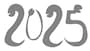 ヘビをあしらった2025年のロゴイラスト（モノクロ）