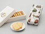  馬車道十番館「ビスカウト（9枚入1650円税別～）」。文明開化を象徴する「ガス灯」の模様がレトロなイメージ（画像提供：ヨコハマ・グッズ 横濱001）