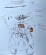 音楽劇『死んだかいぞく』デザイン画。