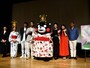 浴衣姿に金灯籠を頭に乗せたくまモン＝6月7日、東京都目黒区