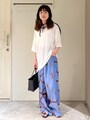 ゆったりとしたサイズで動きやすい柄ボトムスコーデ　出典：WEAR