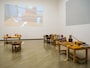 「ピタゴラ装置」の現物（4台）も特別展示：横浜美術館「佐藤雅彦展」展示風景（筆者撮影）