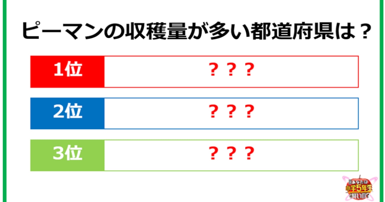 【松丸亮吾が絶句】ピーマンの収穫量が多い都道府県ってどこ？