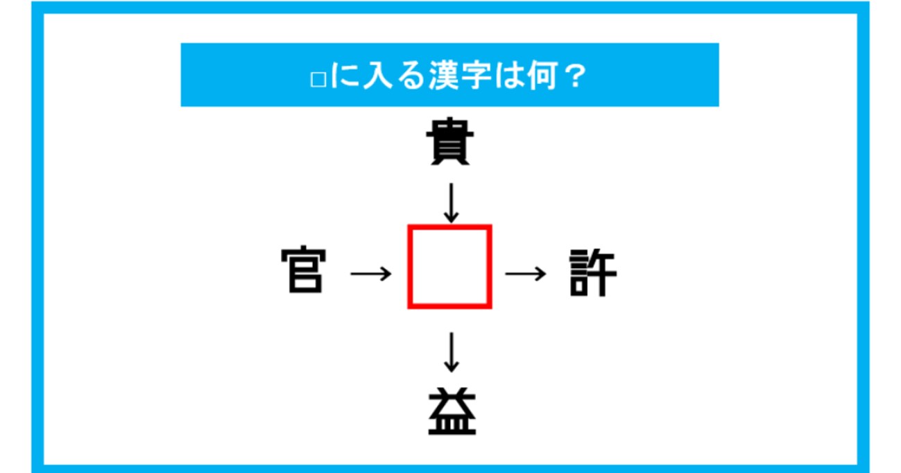 【漢字穴埋めクイズ】□に入る漢字は何？（第134問）