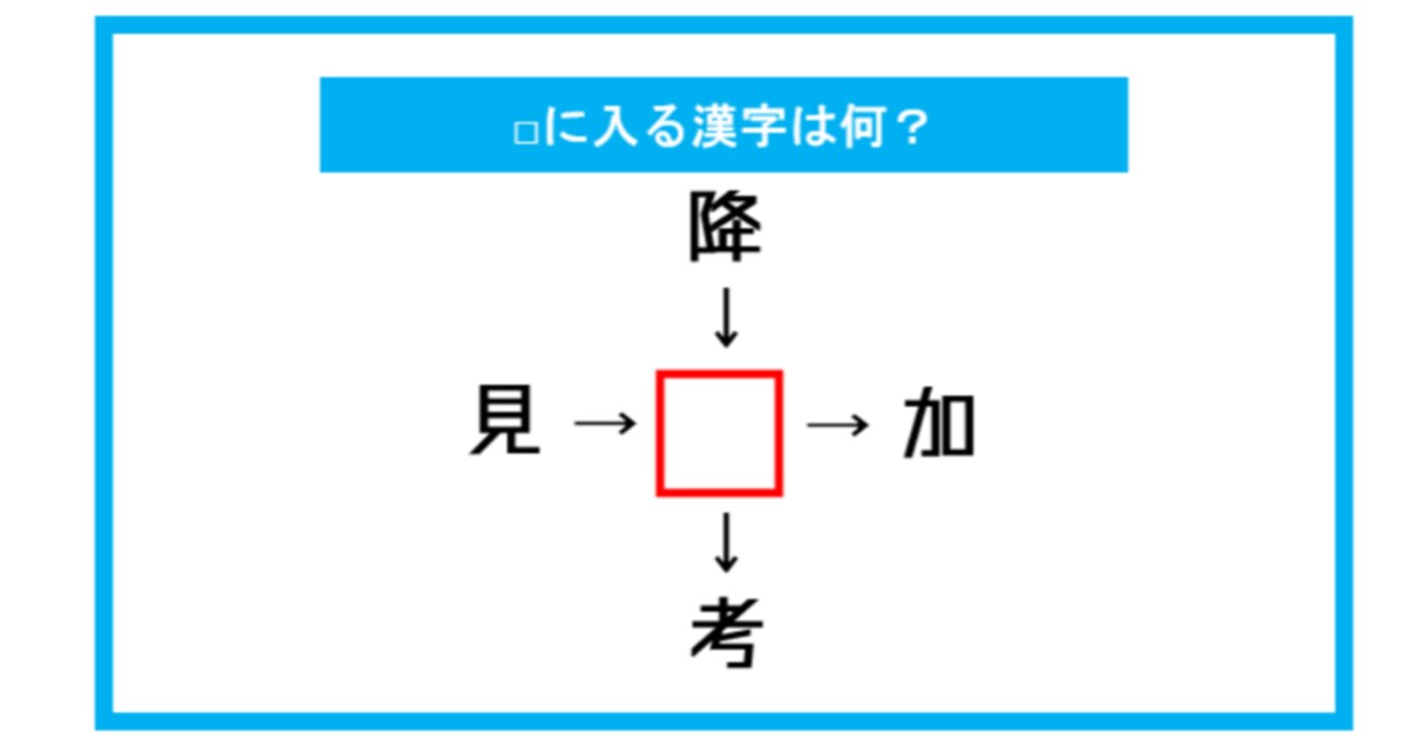 【漢字穴埋めクイズ】□に入る漢字は何？（第333問）