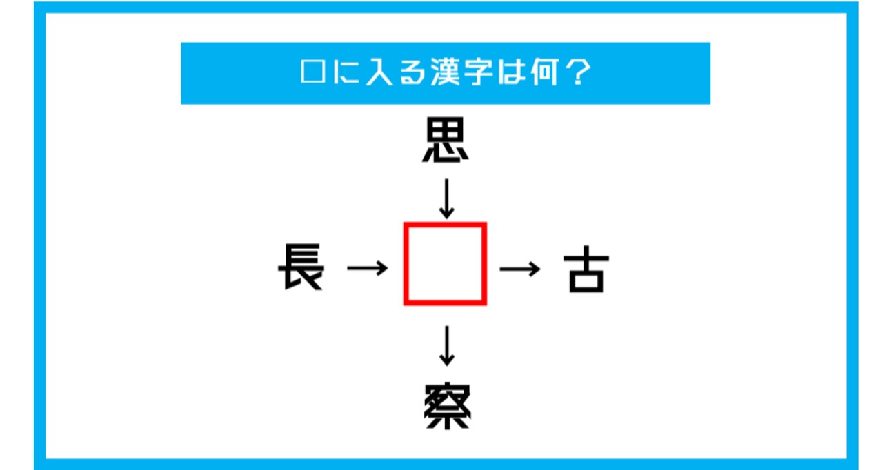 【漢字穴埋めクイズ】□に入る漢字は何？（第382問）