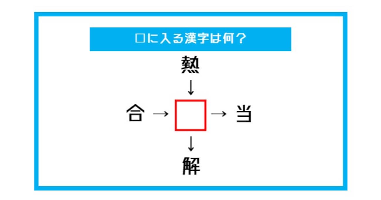 【漢字穴埋めクイズ】□に入る漢字は何？（第407問）