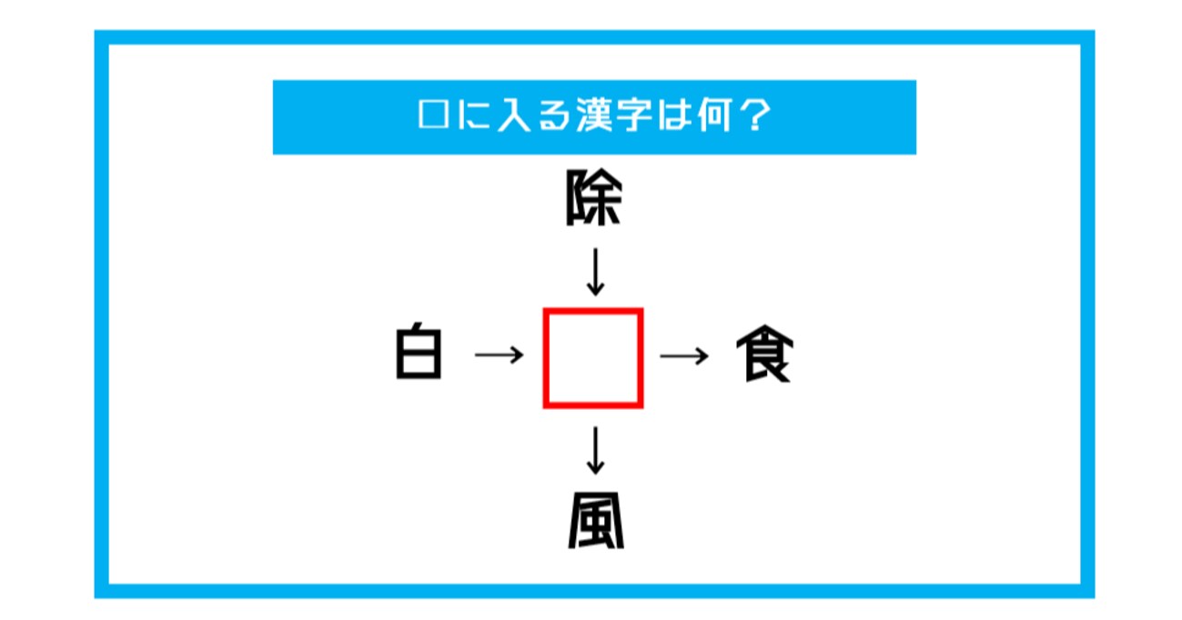 【漢字穴埋めクイズ】□に入る漢字は何？（第444問）