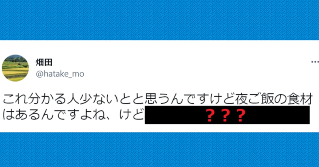 わかる人にはわかりすぎるある現象に思わず共感…「夜ご飯の食材はあるけど…」