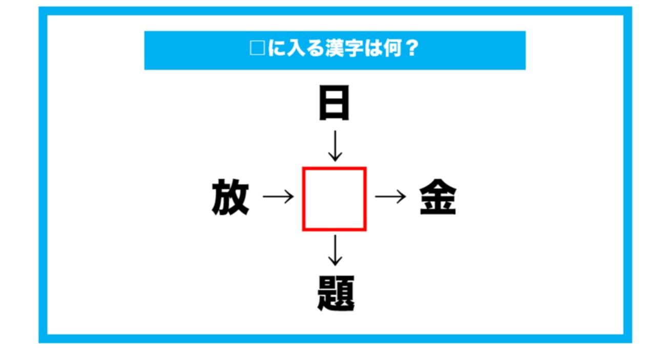 【漢字穴埋めクイズ】□に入る漢字は何？（第570問）
