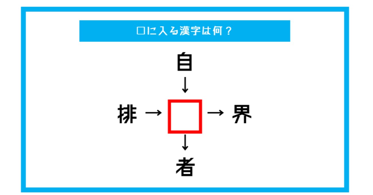 【漢字穴埋めクイズ】□に入る漢字は何？（第564問）