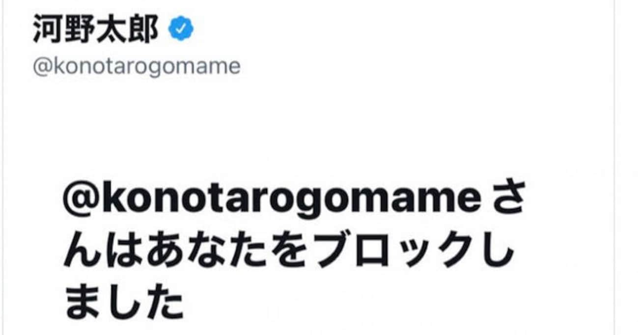 【謎】Twitter上で1度も触れたことがない河野太郎氏から唐突なブロック！？ その原因をツイートで問いかけてみた