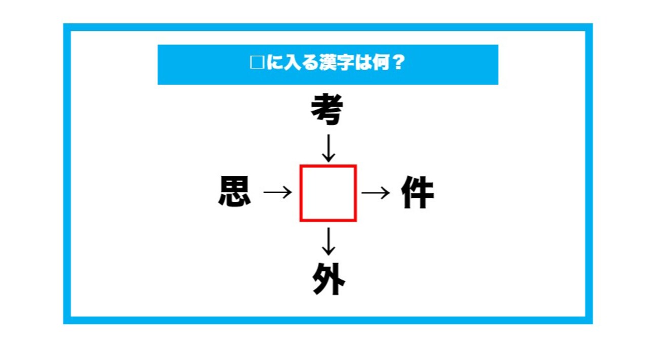 【漢字穴埋めクイズ】□に入る漢字は何？（第685問）