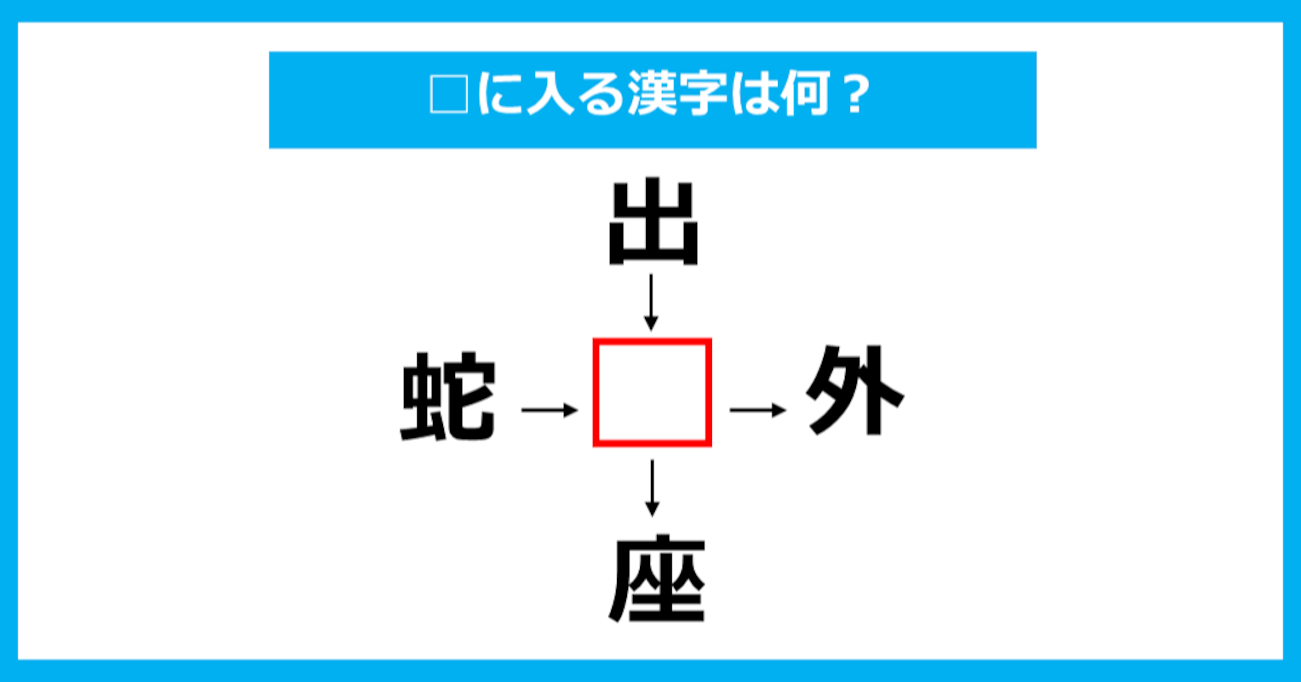 【漢字穴埋めクイズ】□に入る漢字は何？（第782問）