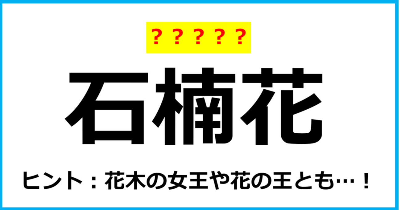 【難読クイズ】草花の名前「石楠花」なんて読む？（第40問）