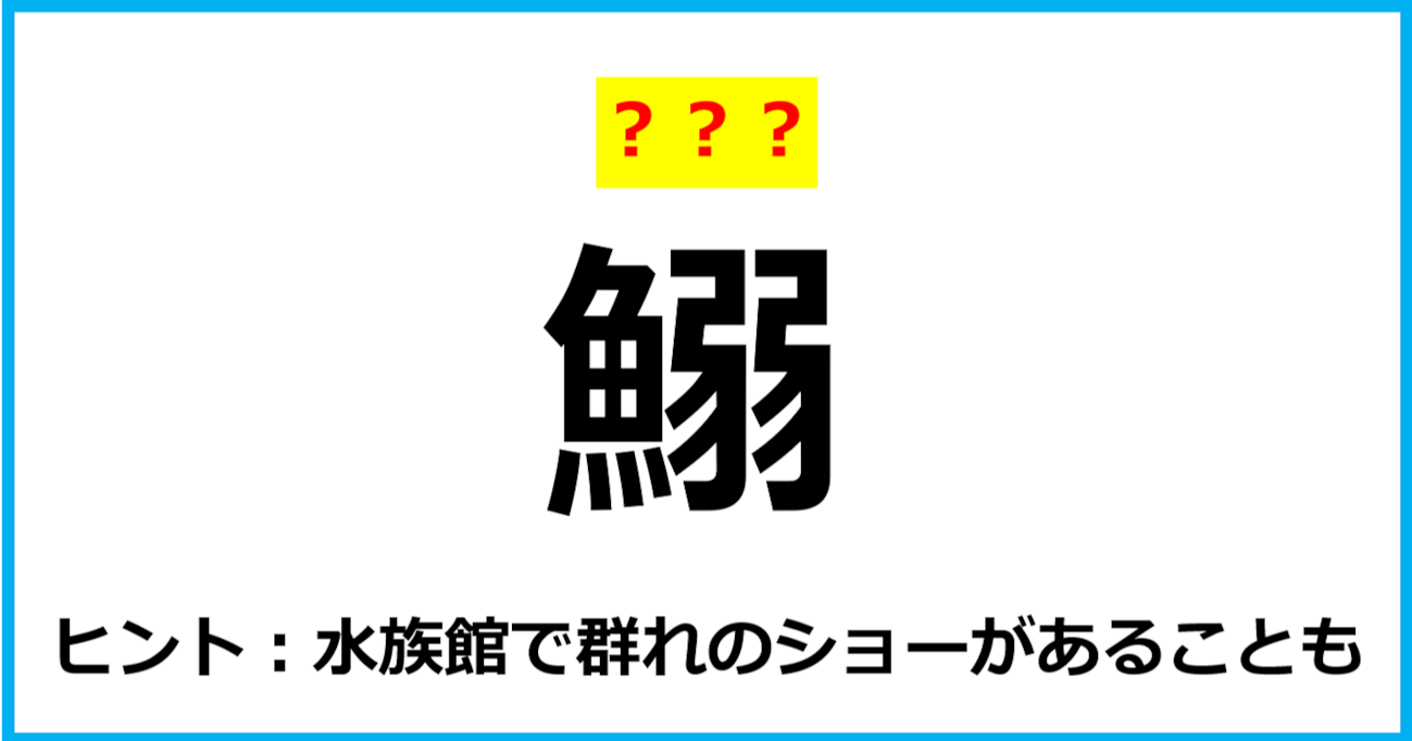 【難読クイズ】魚の名前「鰯」なんて読む？（第46問）